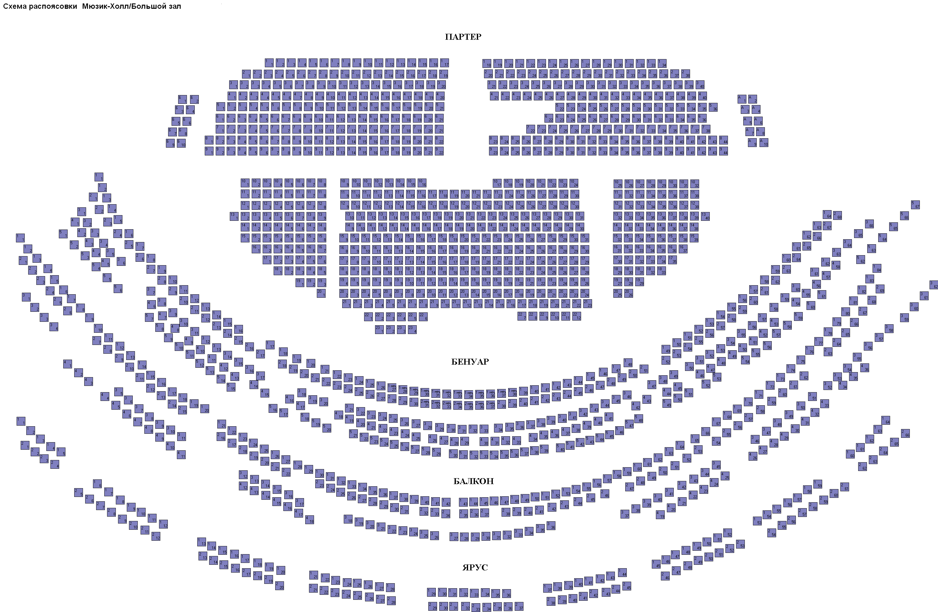 Схема зала Театр "Мюзик-Холл"