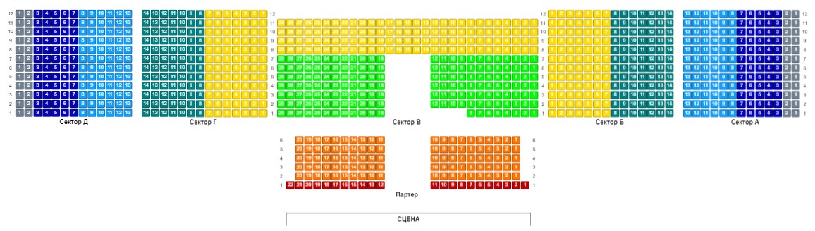 Схема зала юбилейный с местами