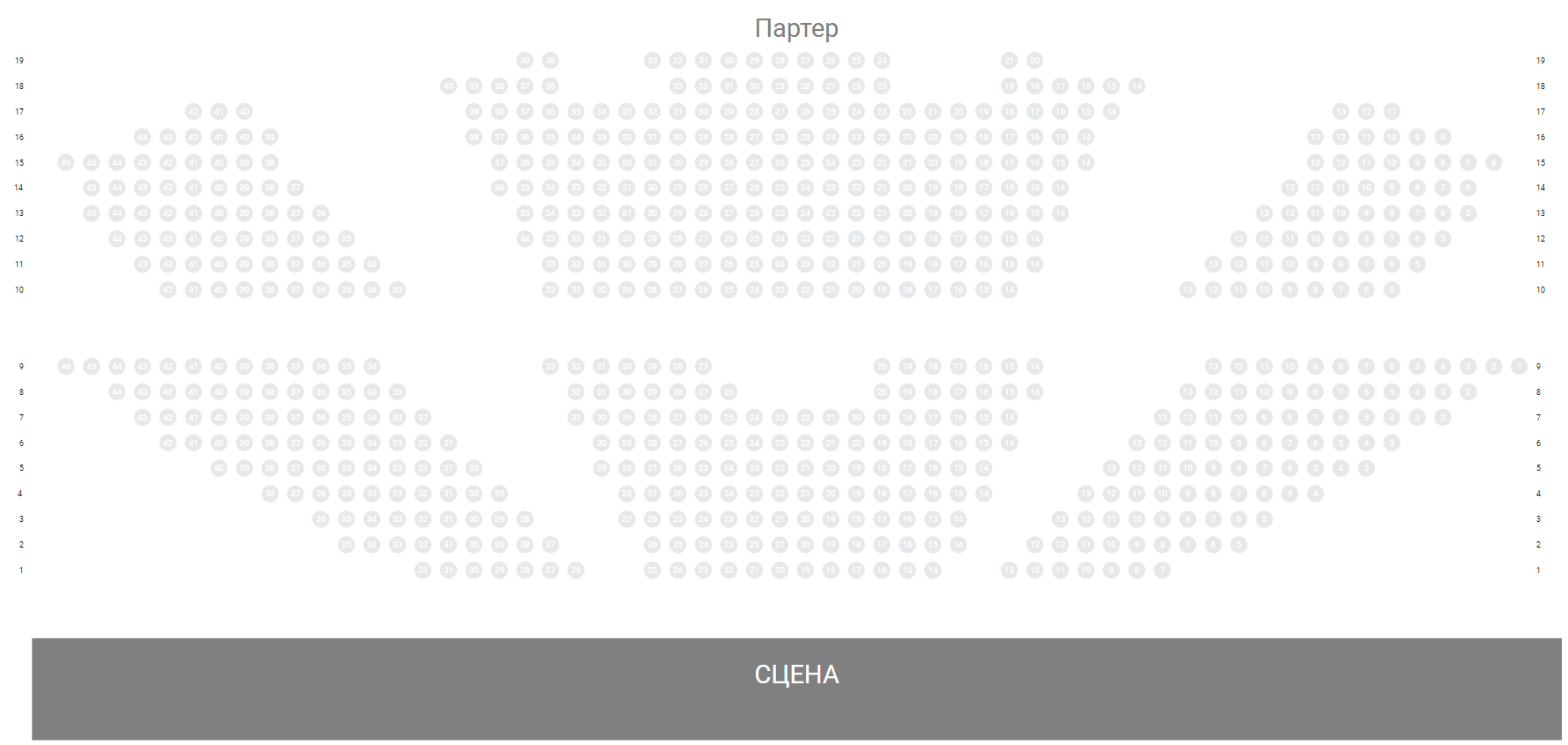 Бкз октябрьский схема зала с местами партер крупно