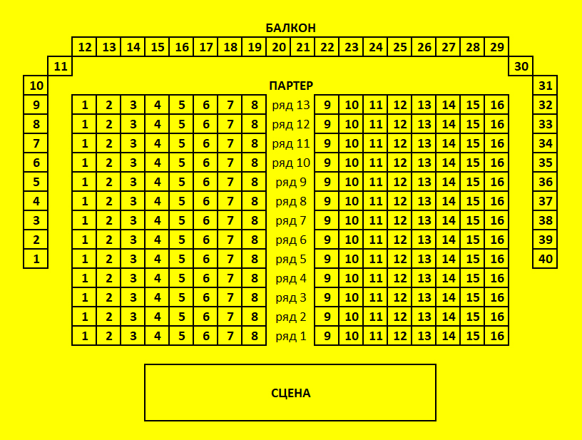 Схема зала DKRT (Нижний Новгород)