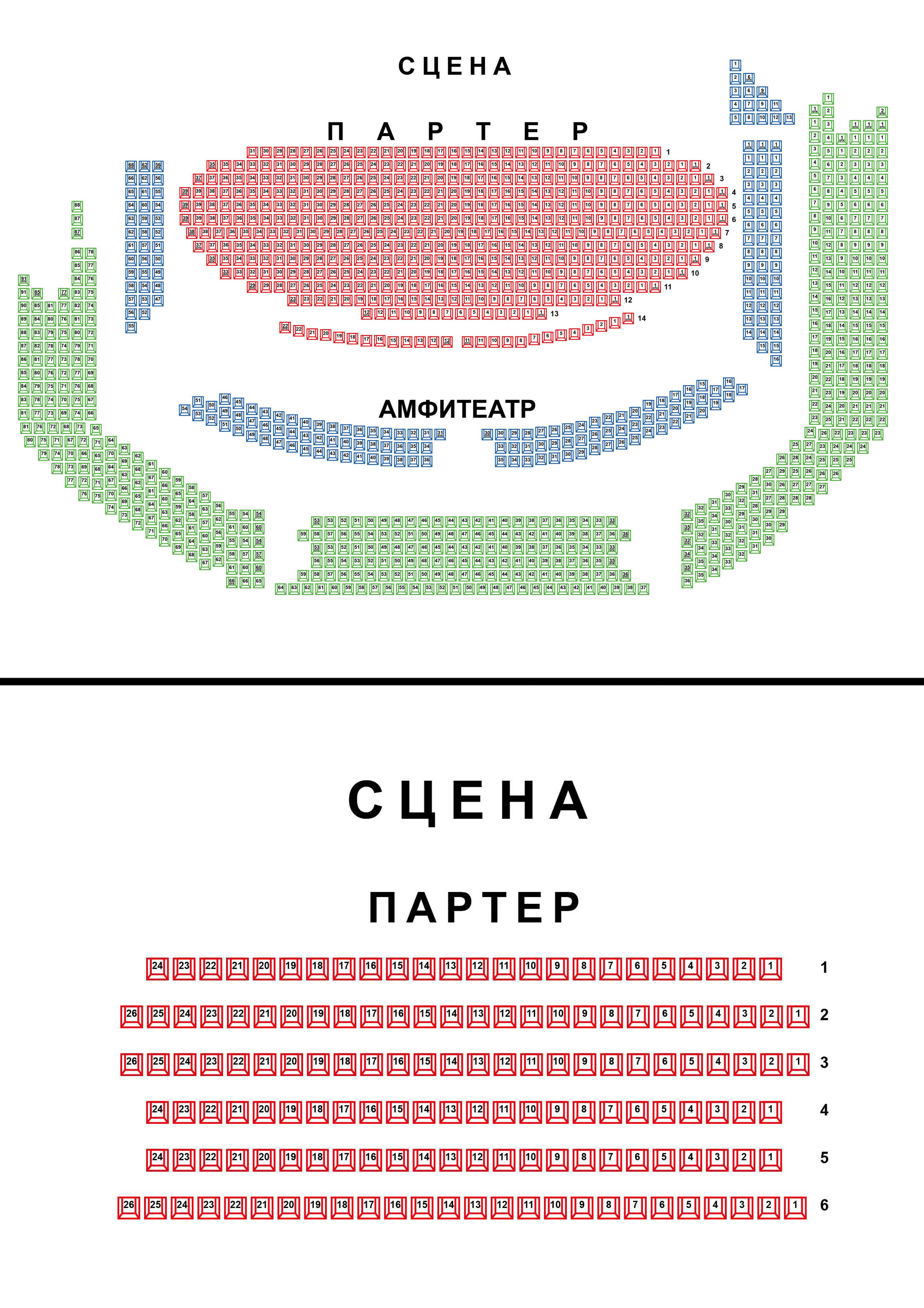 Театр российской армии расположение мест в зале