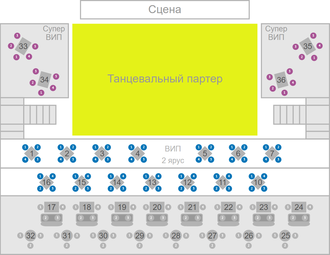 Джипси схема зала