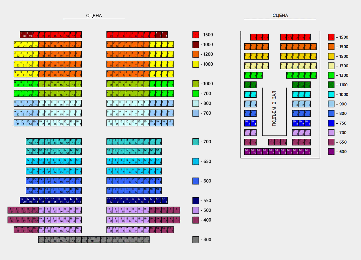 Схема зала музыкального театра