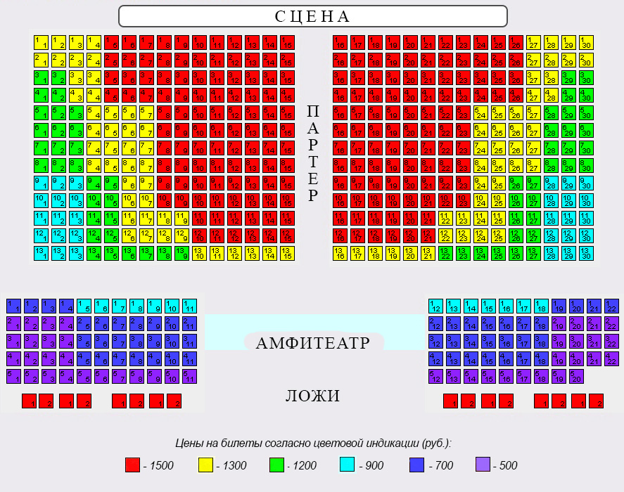 Схема зала Театр "Ромэн"