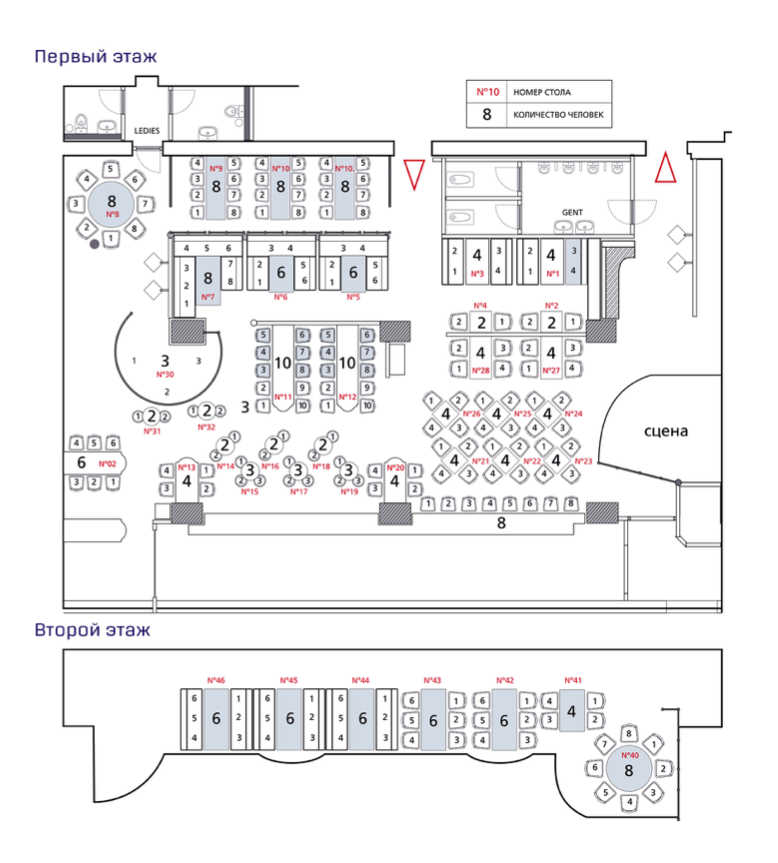 Схема зала Douglas bar (Санкт-Петербург)