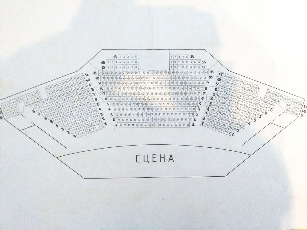 Схема зала ДК "Родник" (Железнодорожный)