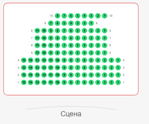 Схема зала КРЦ "Спектр" (г. Можайск)
