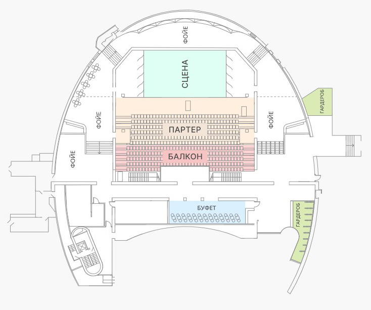 Схема зала Театр «Маска» (на сцене МДМ)