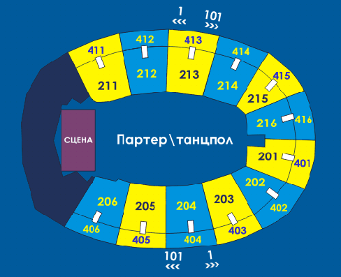 Схема зала Ледовый дворец (Санкт-Петербург)