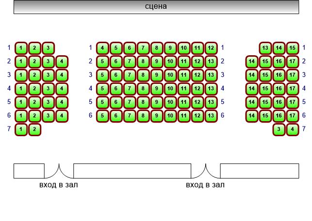 Схема зала Театр "Сатирикон" на сцене ВШСИ