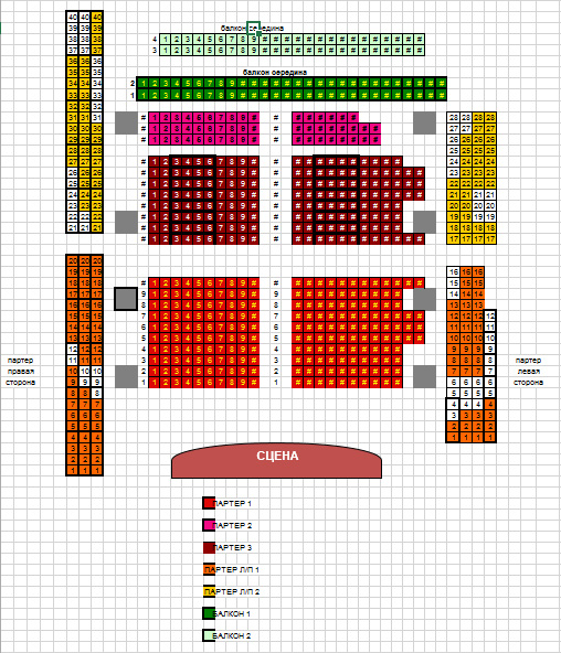 Схема кремлевского концертного зала с местами