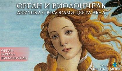 Орган и виолончель. Девушка с волосами цвета льна