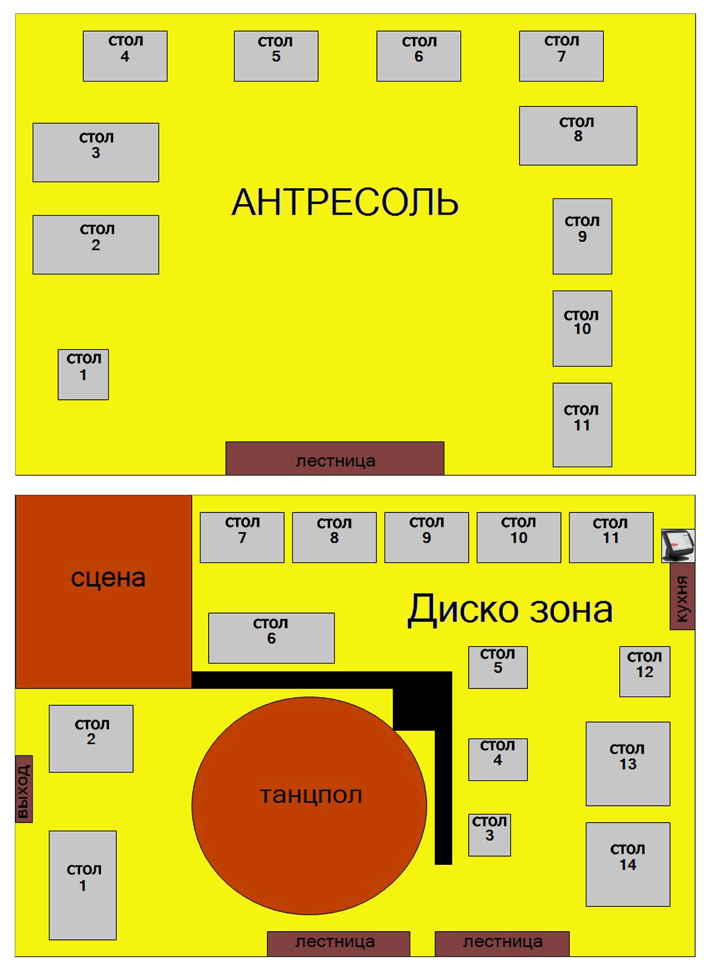 Схема зала Ресторан "Union Jack" (Нижний Новгород)