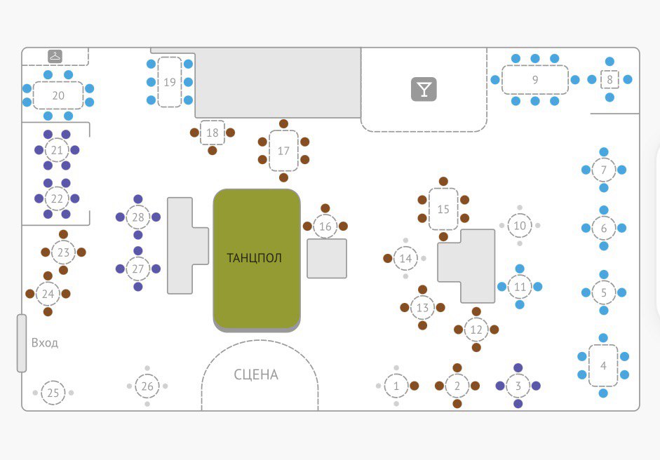 Схема зала Клуб Money Honey (г. Санкт-Петербург)