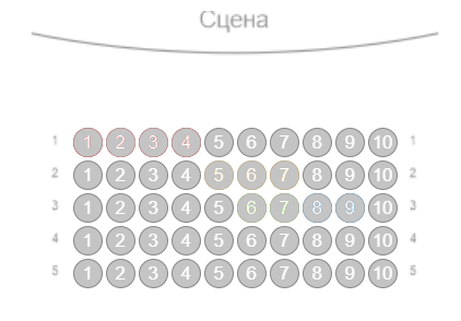 Схема зала Театр живого действия