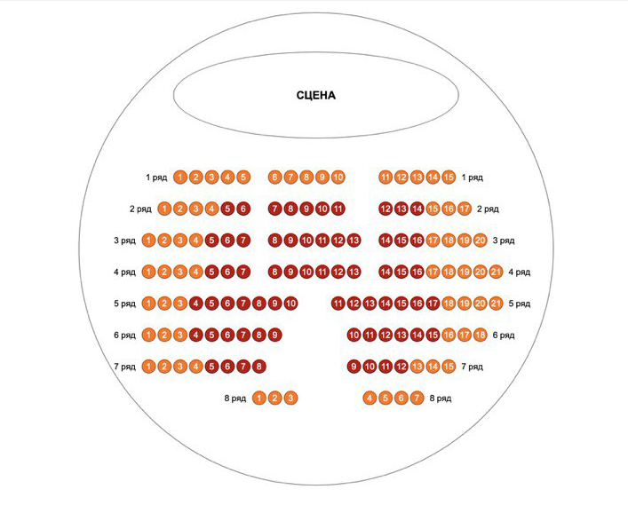 Схема зала Иммерсивный театр "Атма360"