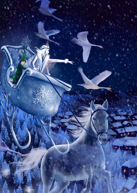 Театральный орган в усадьбе. Снежная королева. Орган, мандолина, песочная анимация