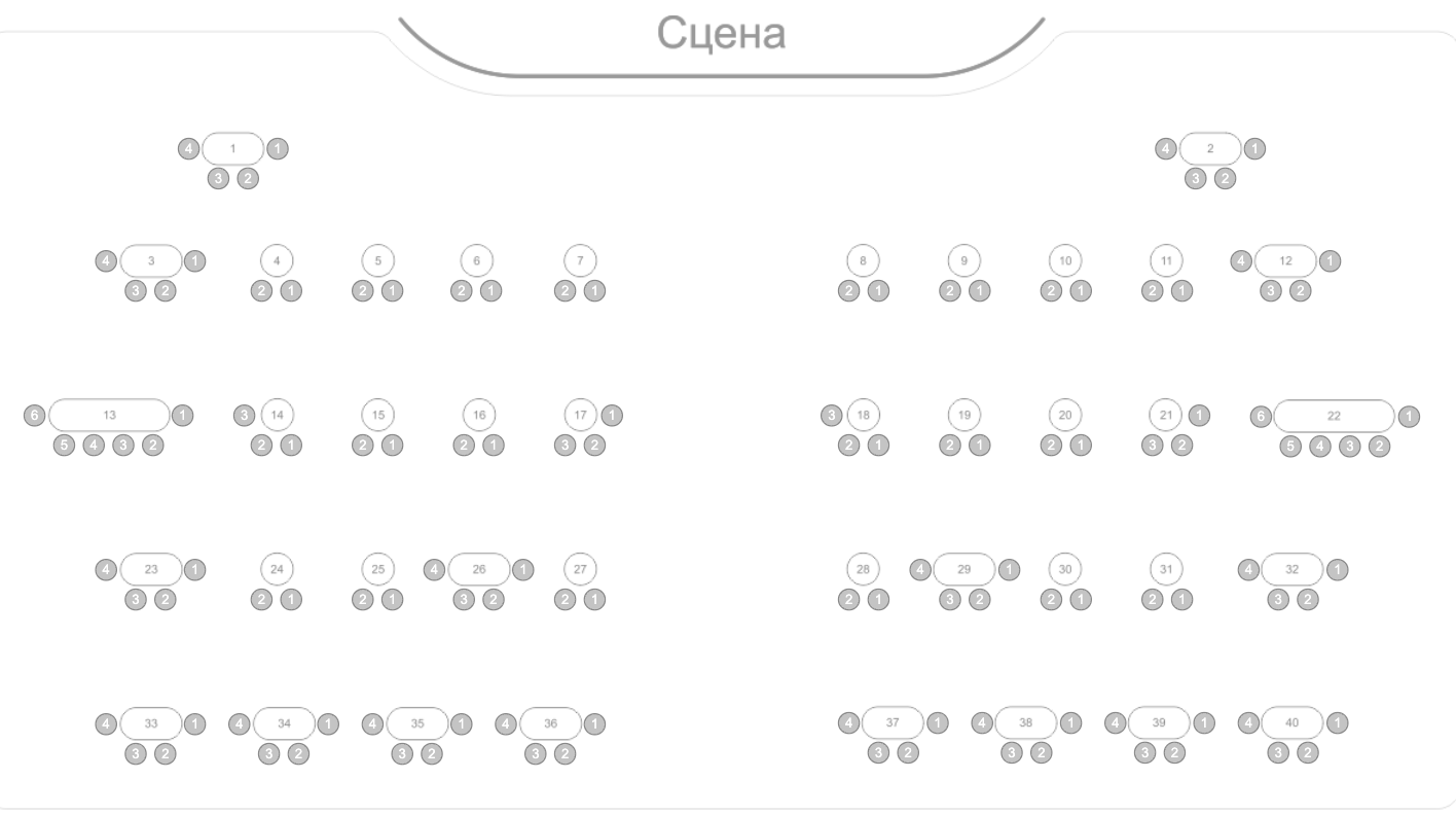 Схема зала Glavstandup Hall