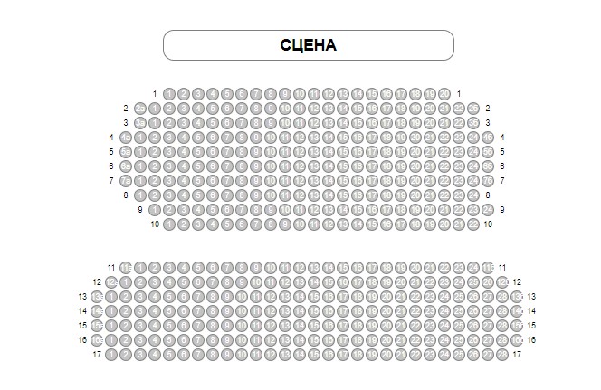 Схема зала Прогресс сцена Армена Джигарханяна Театра сатиры