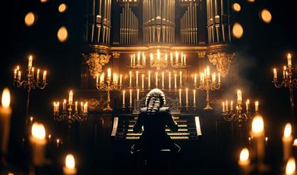 Иоганн Себастьян Бах. Старинный орган в Англиканском соборе при свечах