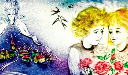 Театральный орган в усадьбе. Снежная королева. Орган, мандолина, песочная анимация