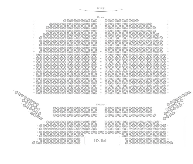 Схема зала Театр на Мельникова