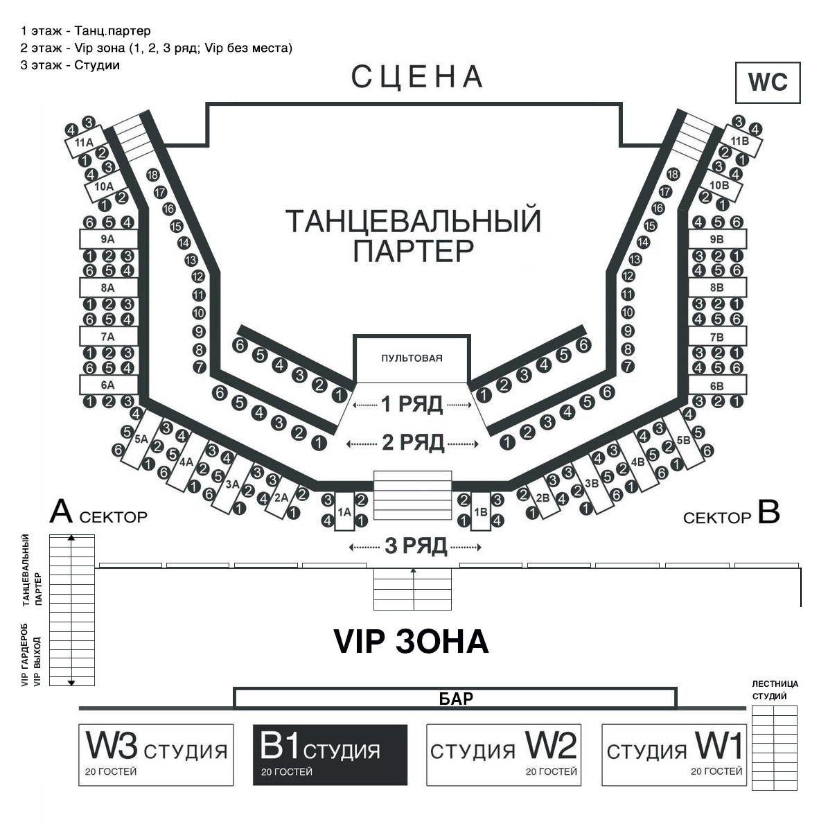 Мило схема зала